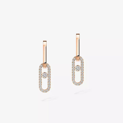 [Super Jewellery]Move Link Diamond Earrings