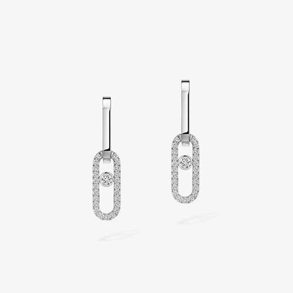 [Super Jewellery]Move Link Diamond Earrings
