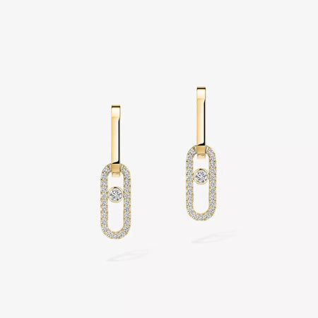 [Super Jewellery]Move Link Diamond Earrings