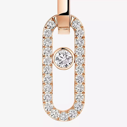 [Super Jewellery]Move Link Diamond Earrings