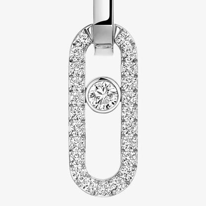 [Super Jewellery]Move Link Diamond Earrings