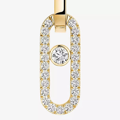 [Super Jewellery]Move Link Diamond Earrings