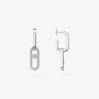 [Super Jewellery]Move Link Diamond Earrings