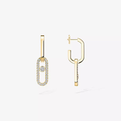 [Super Jewellery]Move Link Diamond Earrings