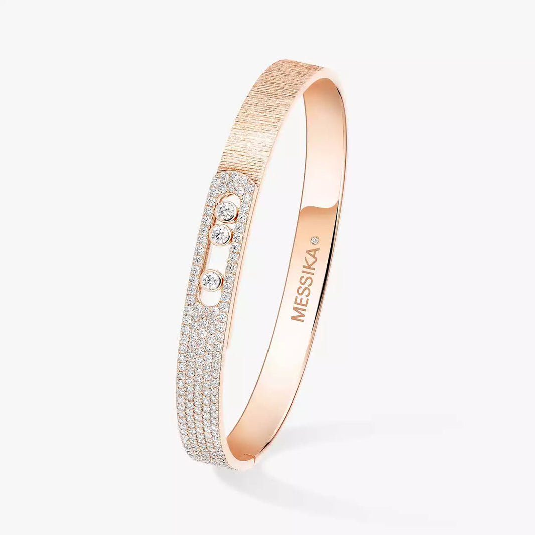 [Super Jewellery]Move Noa Ciselé half pavé bangle