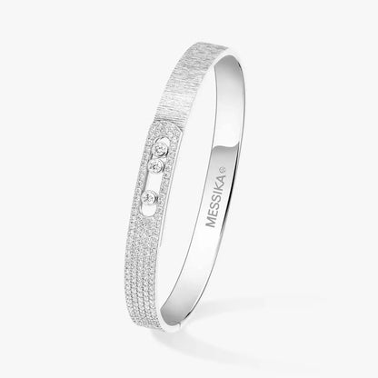 [Super Jewellery]Move Noa Ciselé half pavé bangle