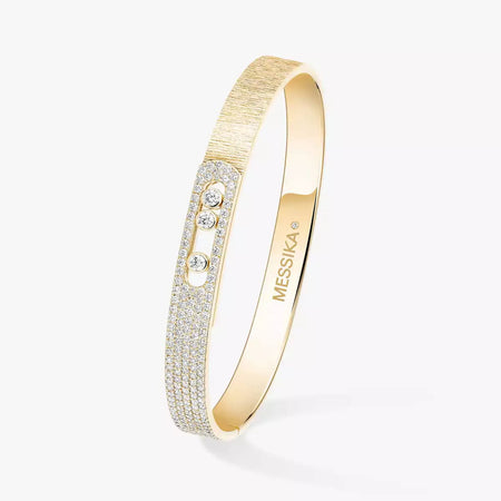 [Super Jewellery]Move Noa Ciselé half pavé bangle