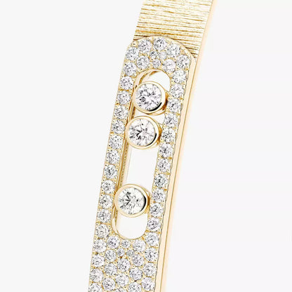 [Super Jewellery]Move Noa Ciselé half pavé bangle