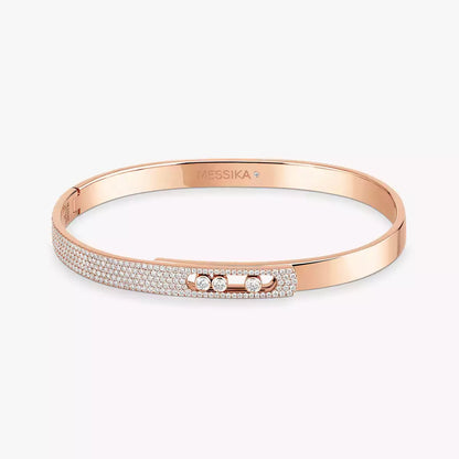 [Super Jewellery]Move Noa Rose Gold Pavé Diamond Bangle Bracelet