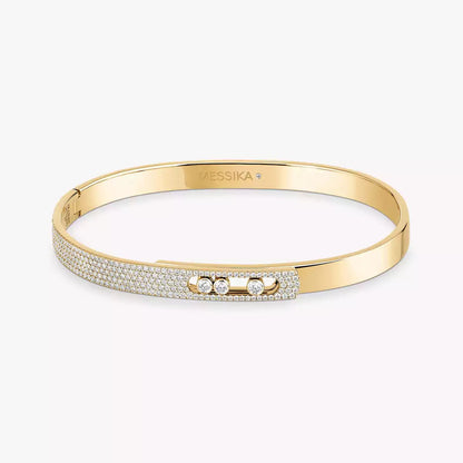 [Super Jewellery]Move Noa Rose Gold Pavé Diamond Bangle Bracelet