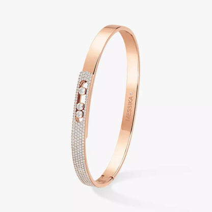 [Super Jewellery]Move Noa Rose Gold Pavé Diamond Bangle Bracelet