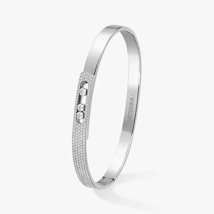 [Super Jewellery]Move Noa Rose Gold Pavé Diamond Bangle Bracelet