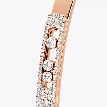 [Super Jewellery]Move Noa Rose Gold Pavé Diamond Bangle Bracelet