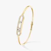 [Super Jewellery]Move Pavé Diamond Bangle Bracelet M