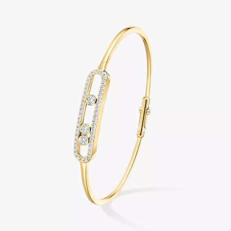 [Super Jewellery]Move Pavé Diamond Bangle Bracelet M