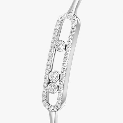 [Super Jewellery]Move Pavé Diamond Bangle Bracelet M