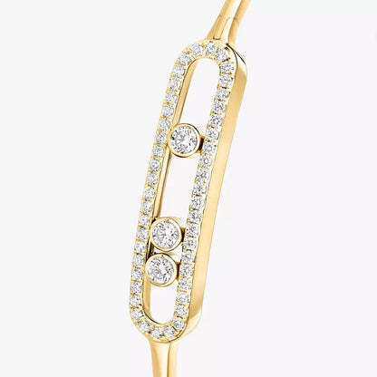 [Super Jewellery]Move Pavé Diamond Bangle Bracelet M