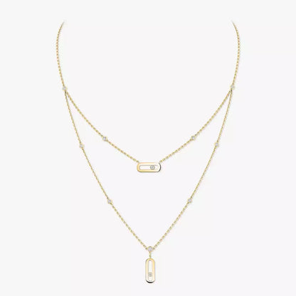 [Super Jewellery] Move Uno Diamond Necklace