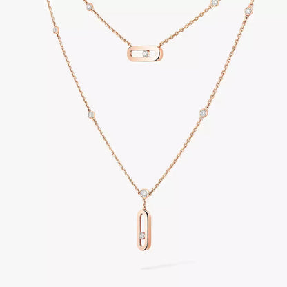 [Super Jewellery] Move Uno Diamond Necklace