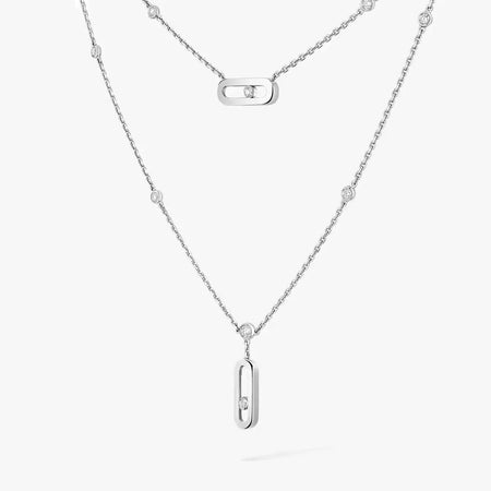 [Super Jewellery] Move Uno Diamond Necklace