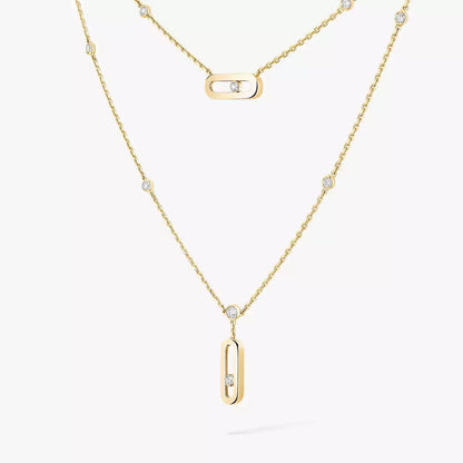 [Super Jewellery] Move Uno Diamond Necklace