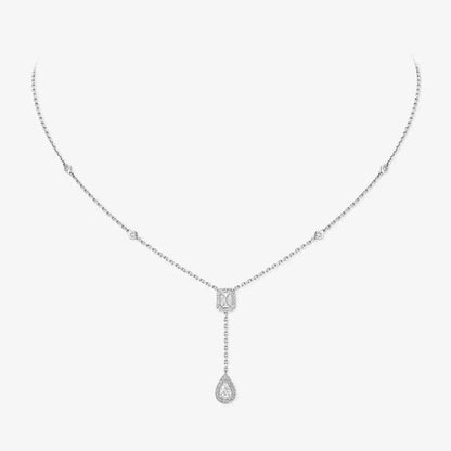 [Super Jewellery]Gold Diamond Tie Necklace