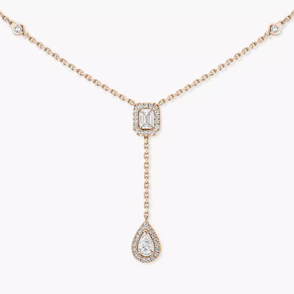 [Super Jewellery]Gold Diamond Tie Necklace