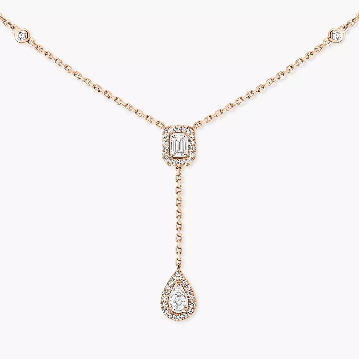 [Super CiCi]Gold Diamond Tie Necklace