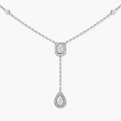 [Super Jewellery]Gold Diamond Tie Necklace