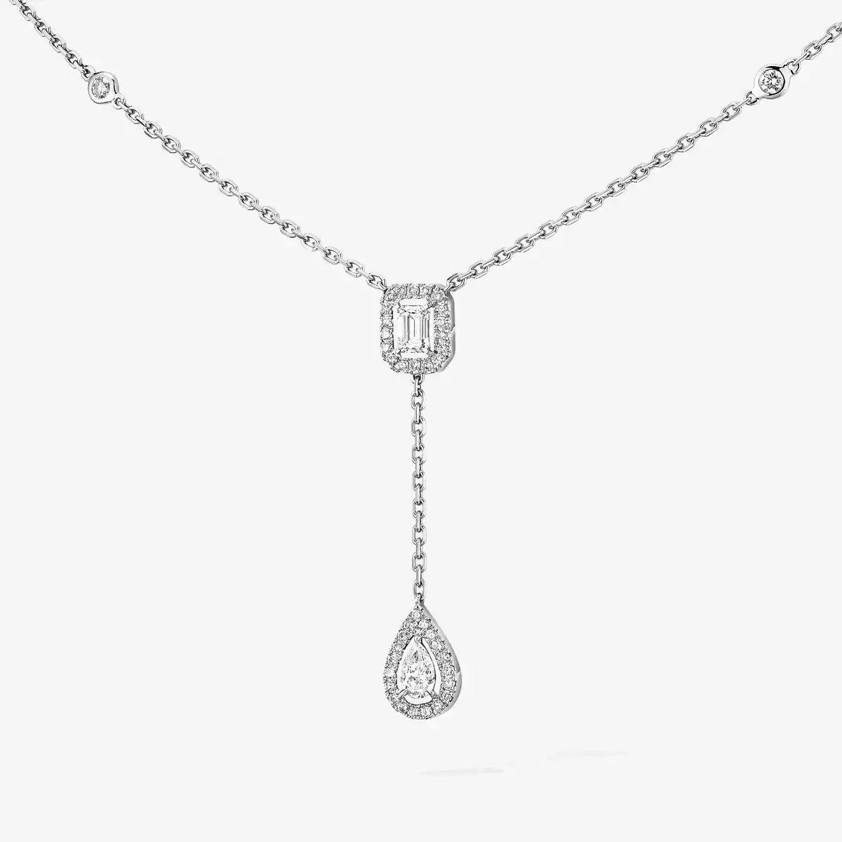 [Super CiCi]Gold Diamond Tie Necklace