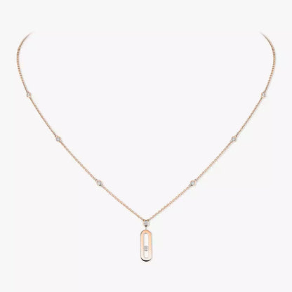 [Super Jewellery] Move Uno Gold Diamond Long Necklace