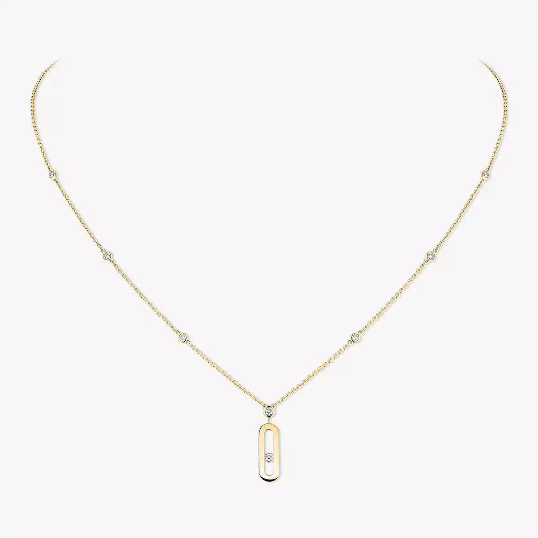 [Super Jewellery] Move Uno Gold Diamond Long Necklace