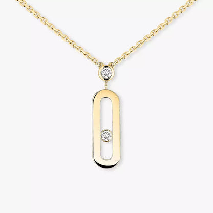 [Super Jewellery] Move Uno Gold Diamond Long Necklace