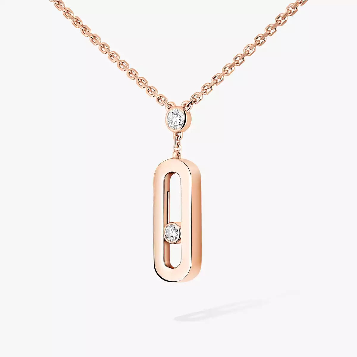 [Super CiCi] Move Uno Lange Halskette aus Gold mit Diamanten