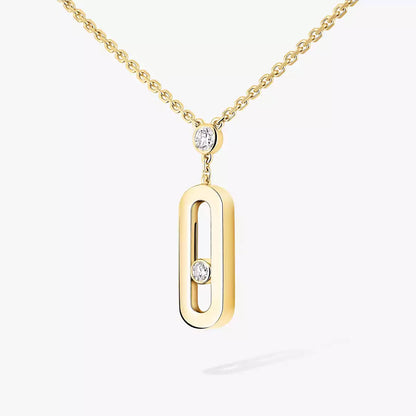 [Super Jewellery] Move Uno Gold Diamond Long Necklace