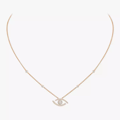 [Super Jewellery]Pave_ Diamond Necklace Lucky Eye