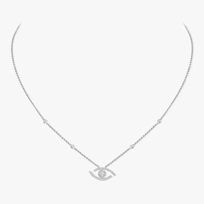 [Super Jewellery]Pave_ Diamond Necklace Lucky Eye