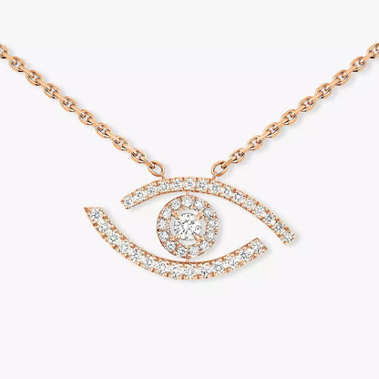 [Super Jewellery]Pave_ Diamond Necklace Lucky Eye