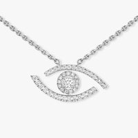 [Super Jewellery]Pave_ Diamond Necklace Lucky Eye