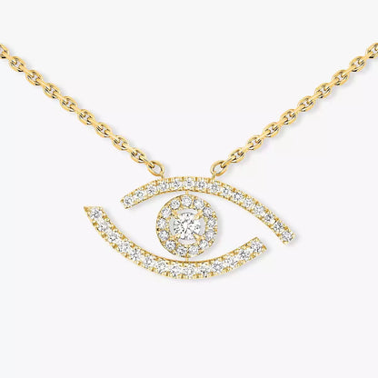 [Super Jewellery]Pave_ Diamond Necklace Lucky Eye