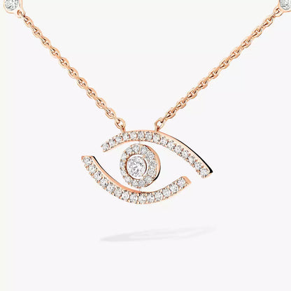 [Super Jewellery]Pave_ Diamond Necklace Lucky Eye