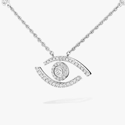 [Super Jewellery]Pave_ Diamond Necklace Lucky Eye