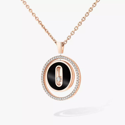 [Super Jewellery]Lucky Move Diamond Necklace in Rose Gold and White Mother-of-Pearl