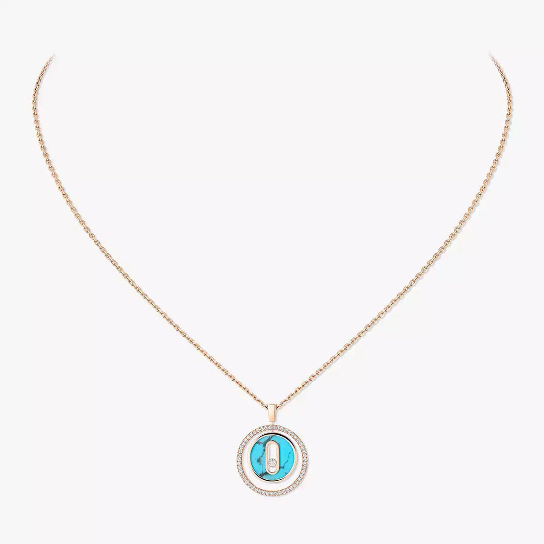 [Super Jewellery]Lucky Move Diamond Necklace in Rose Gold and White Mother-of-Pearl
