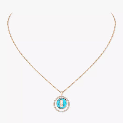 [Super Jewellery]Lucky Move Diamond Necklace in Rose Gold and White Mother-of-Pearl