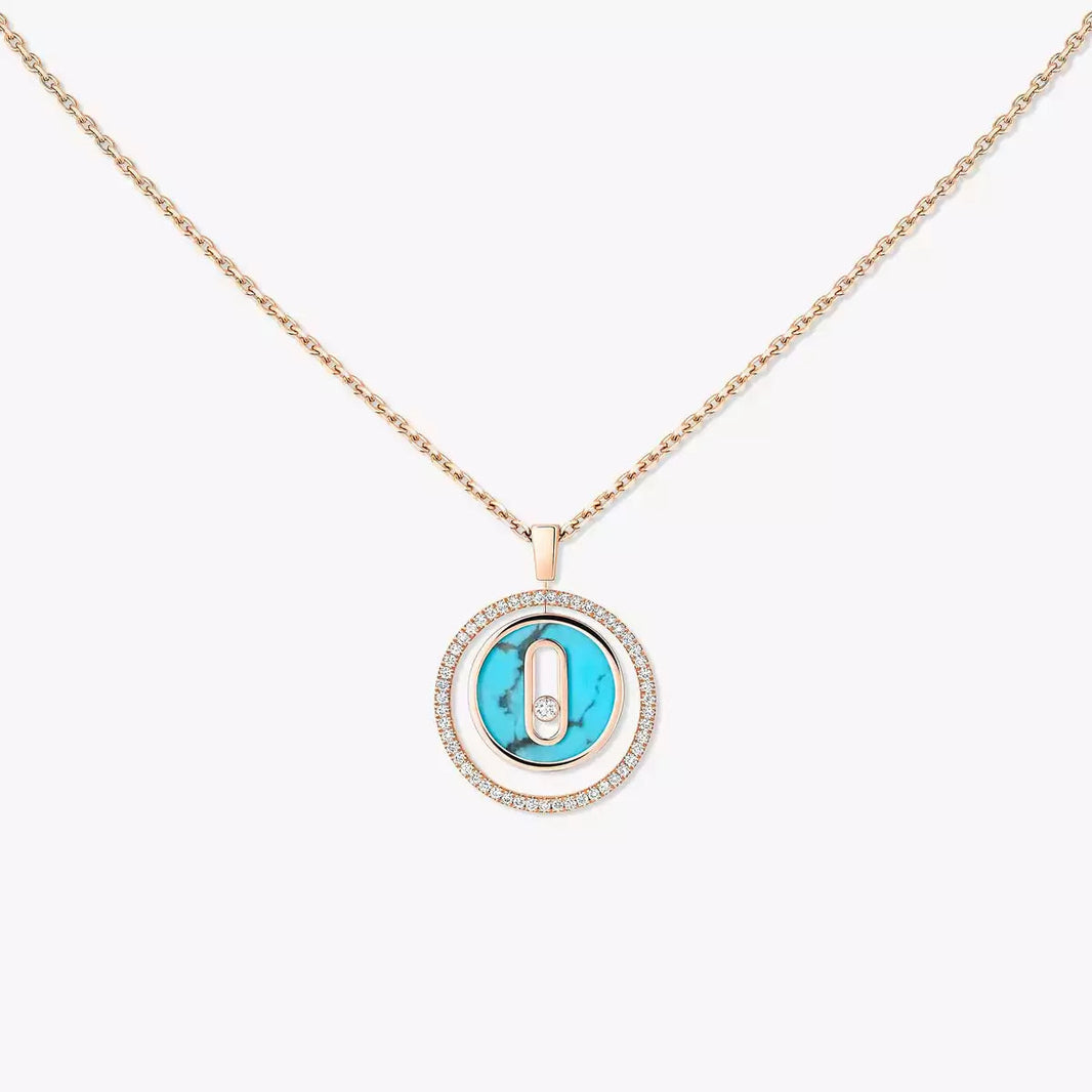 [Super Jewellery]Lucky Move Diamond Necklace in Rose Gold and White Mother-of-Pearl