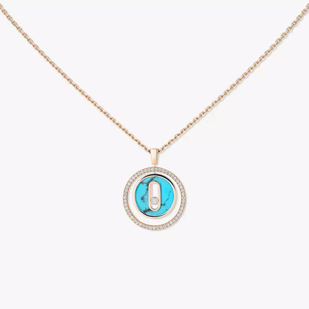 [Super Jewellery]Lucky Move Diamond Necklace in Rose Gold and White Mother-of-Pearl
