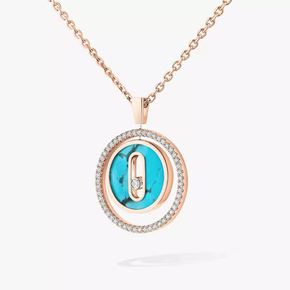 [Super Jewellery]Lucky Move Diamond Necklace in Rose Gold and White Mother-of-Pearl