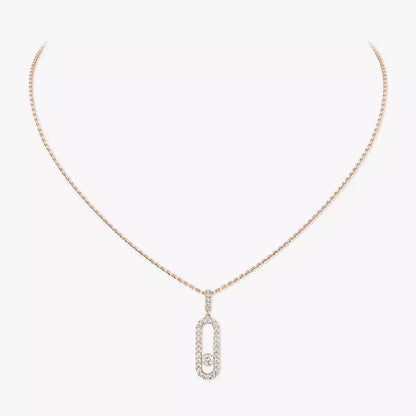 [Super Jewellery]Move Uno Diamond Necklace in Rose Gold