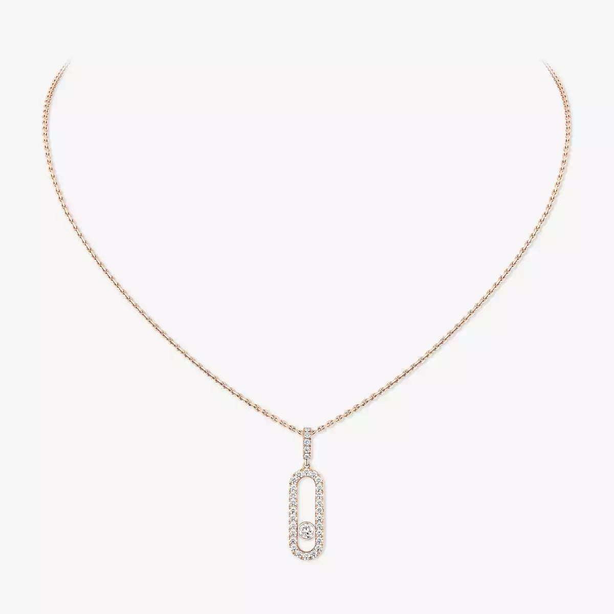 [Super CiCi]Move Uno Diamond Necklace in Rose Gold